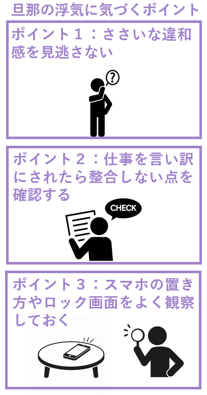 旦那の浮気に気づくポイント