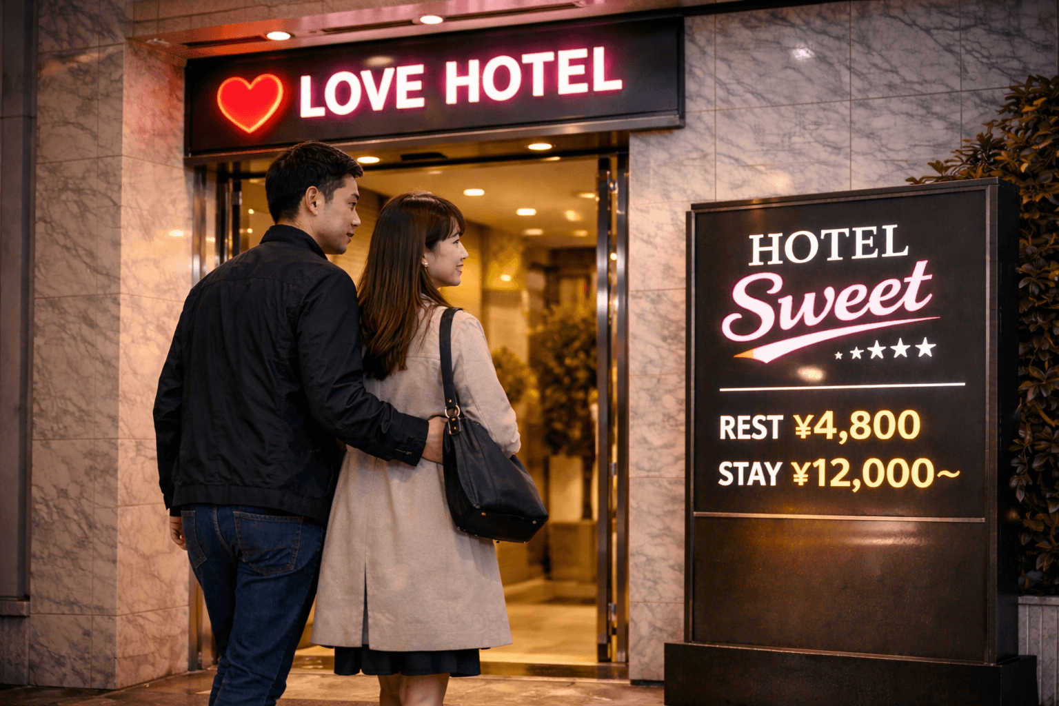 ラブホテルへの出入りの写真｜不倫写真１