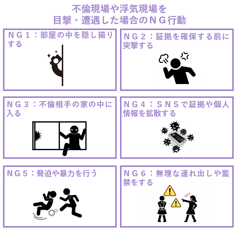 不倫現場や浮気現場を目撃・遭遇した場合のＮＧ行動