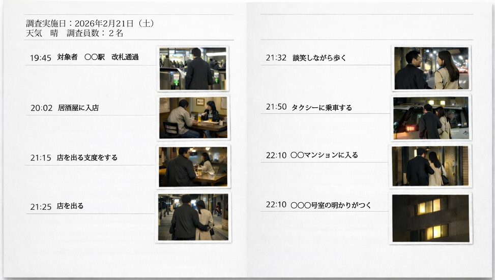 探偵浮気調査報告書