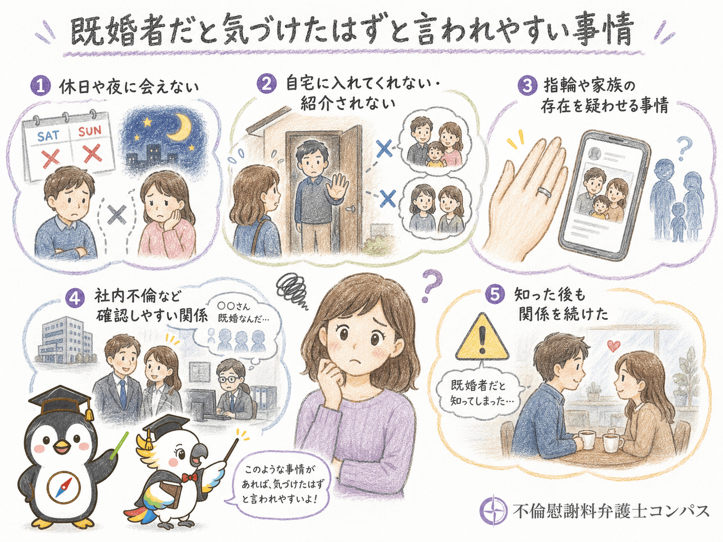 既婚者だと気づけたはず（過失あり）と言われやすい事情