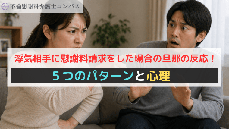 浮気相手に慰謝料請求をした場合の旦那の反応！５つのパターンと心理