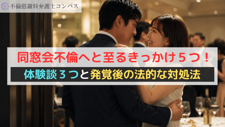 同窓会不倫へと至るきっかけ５つ！体験談３つと発覚後の法的な対処法