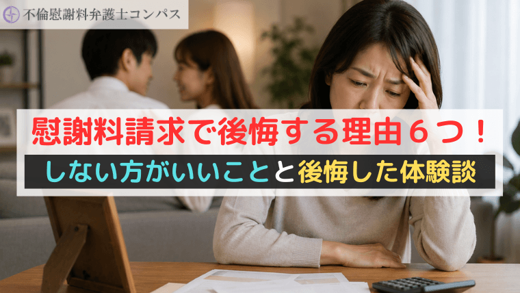 慰謝料請求で後悔する理由６つ！しない方がいいことと後悔した体験談