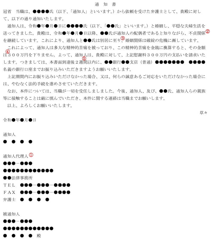 慰謝料請求の回答書の作成前に確認すべき通知書の記載