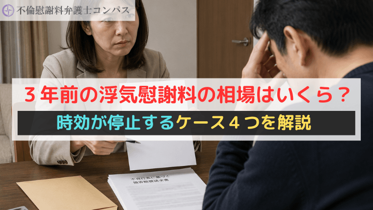 ３年前の浮気慰謝料の相場はいくら？時効が停止するケース４つを解説