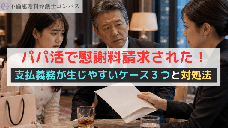 パパ活で慰謝料請求された！支払義務が生じやすいケース３つと対処法