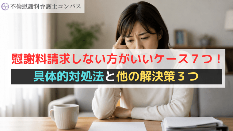 慰謝料請求しない方がいいケース７つ！具体的対処法と他の解決策３つ