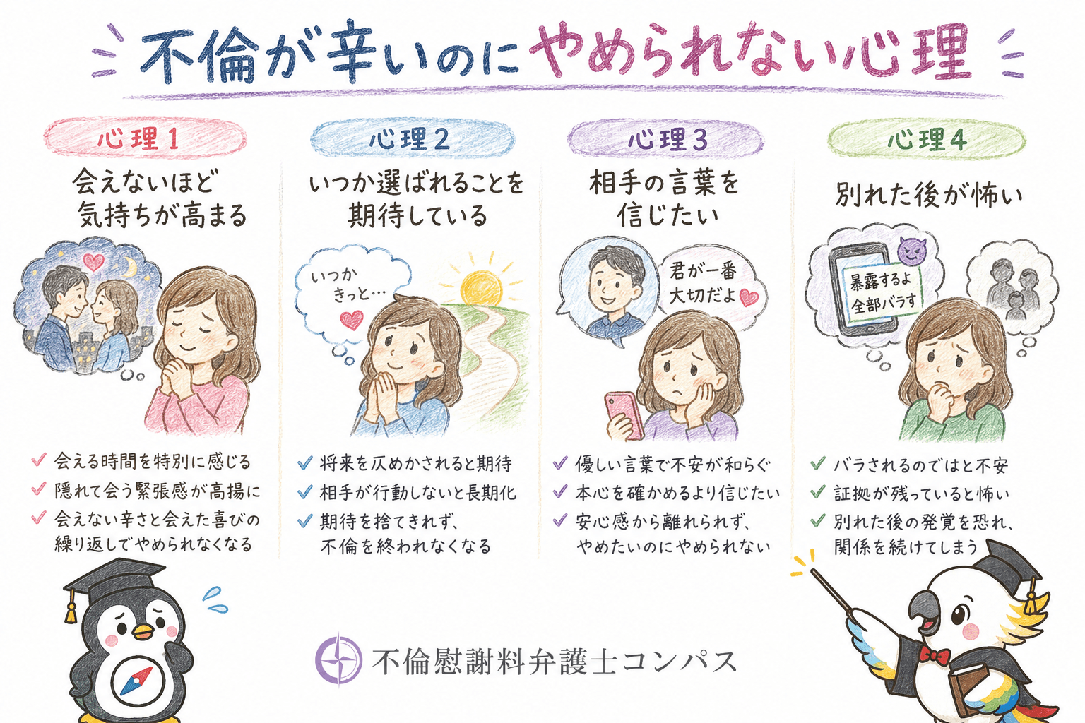 ２章　不倫が辛いのにやめられない心理４つ
