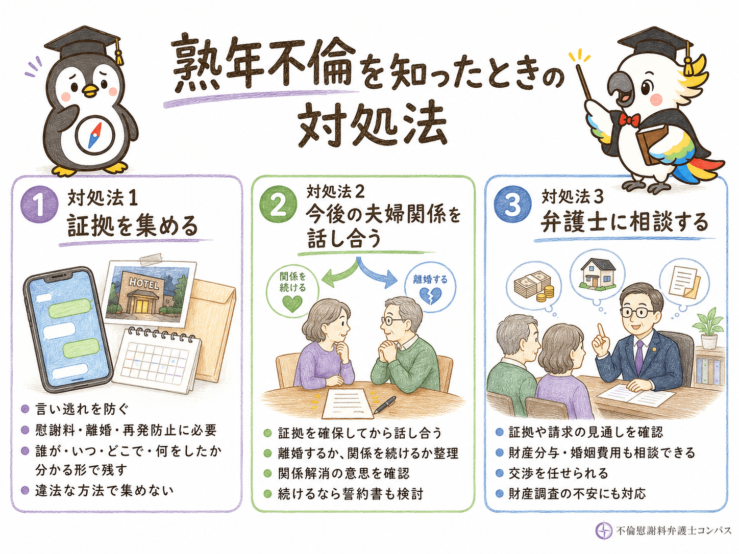 ２章　熟年不倫を知ったときの対処法３つ