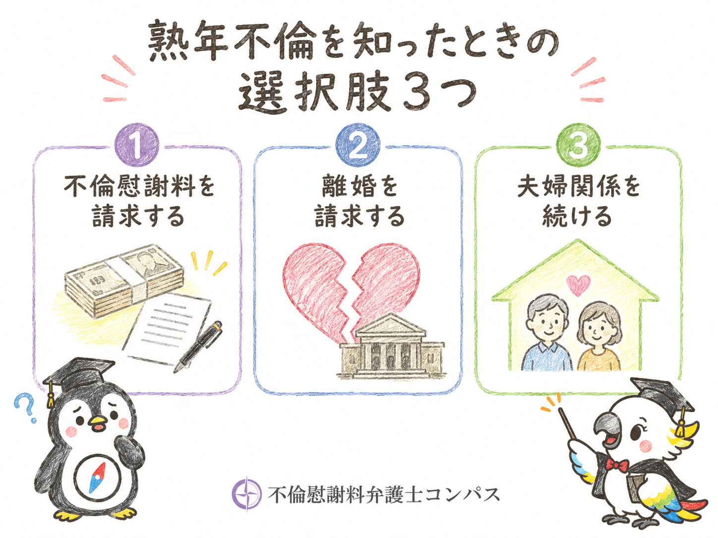 ３章　熟年不倫を知ったときに取り得る選択肢３つ