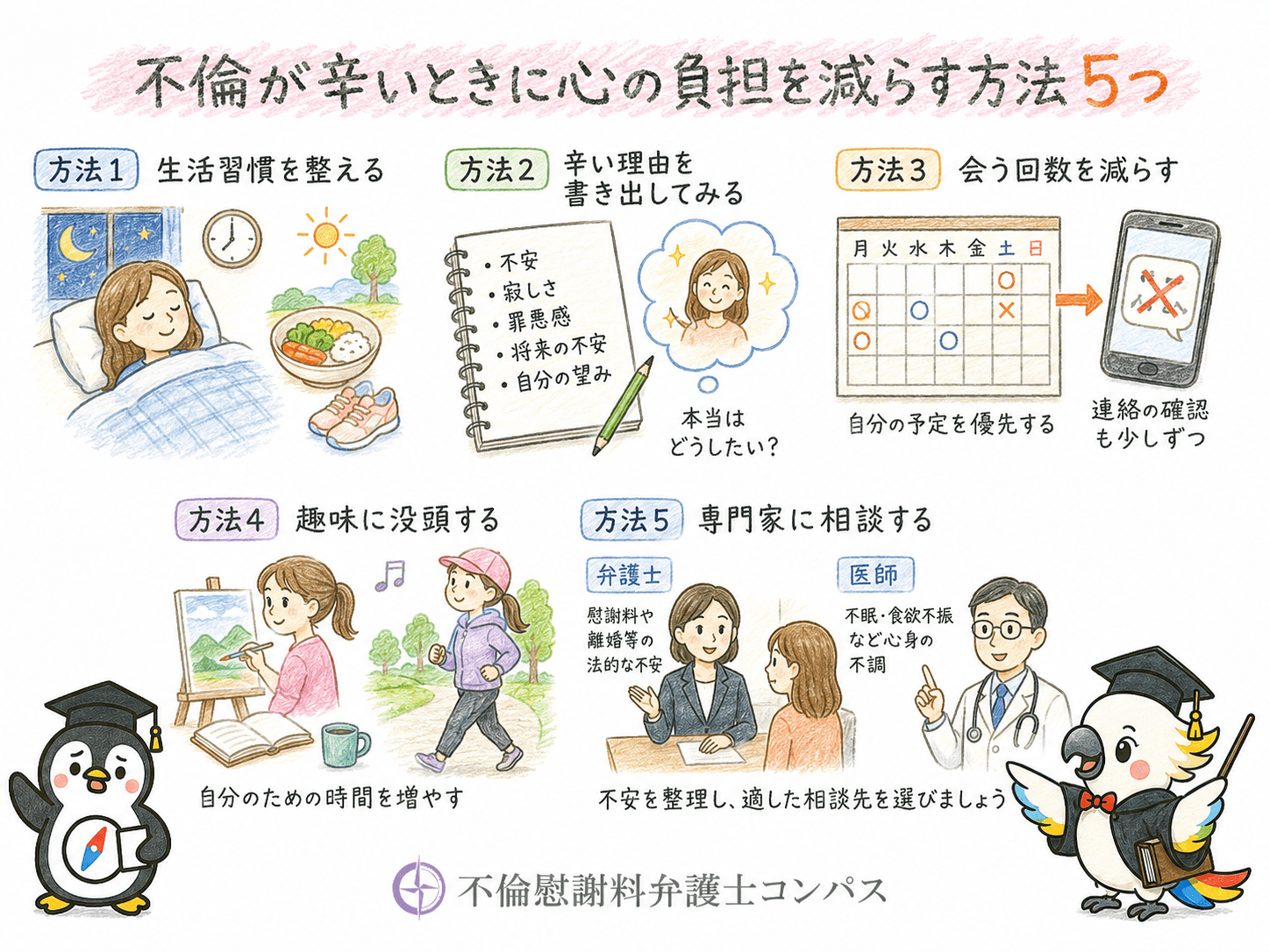 ４章　不倫が辛いときに心の負担を減らす方法５つ
