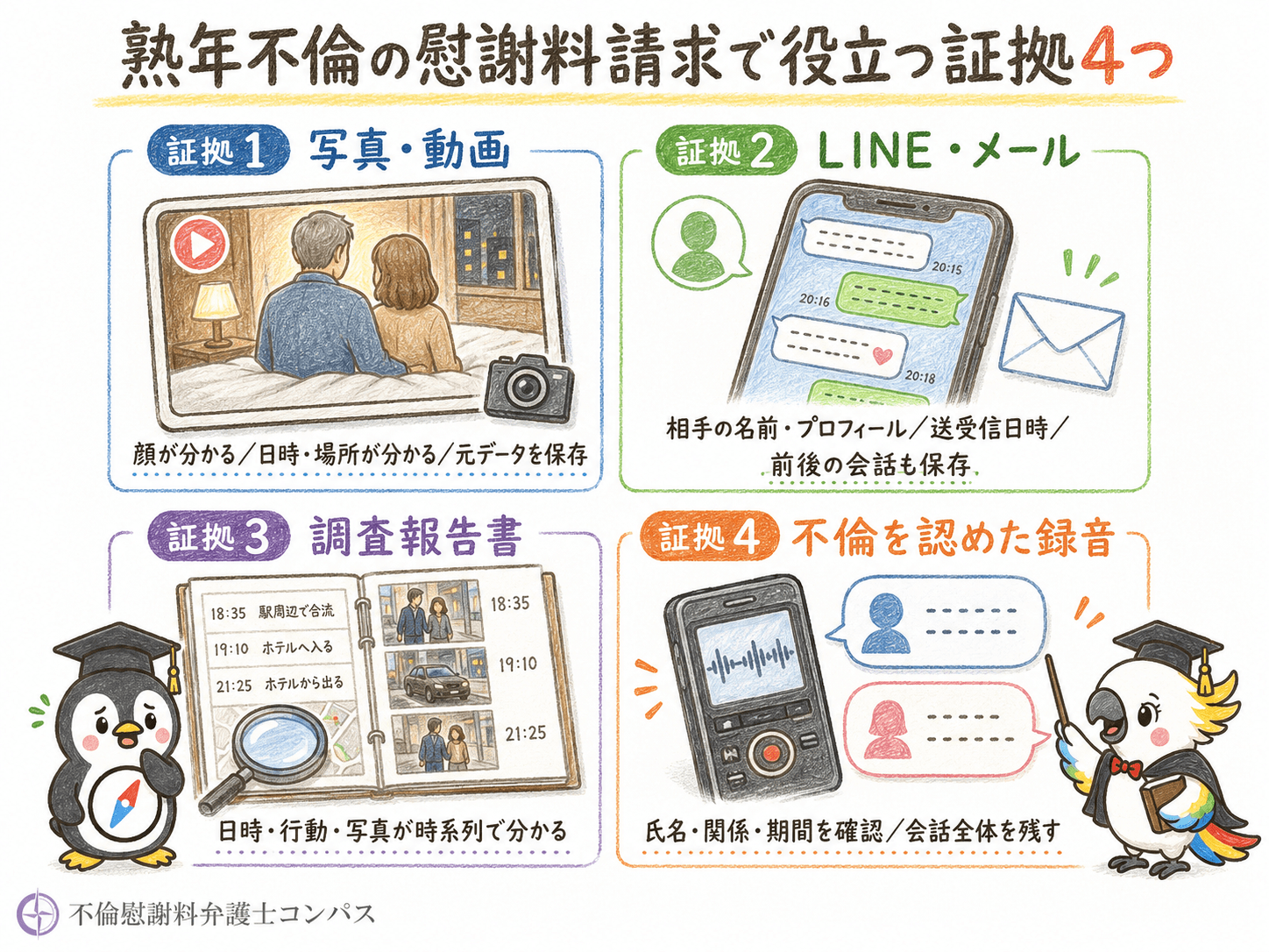 ５章　熟年不倫を理由とした慰謝料請求で役立つ証拠４つ