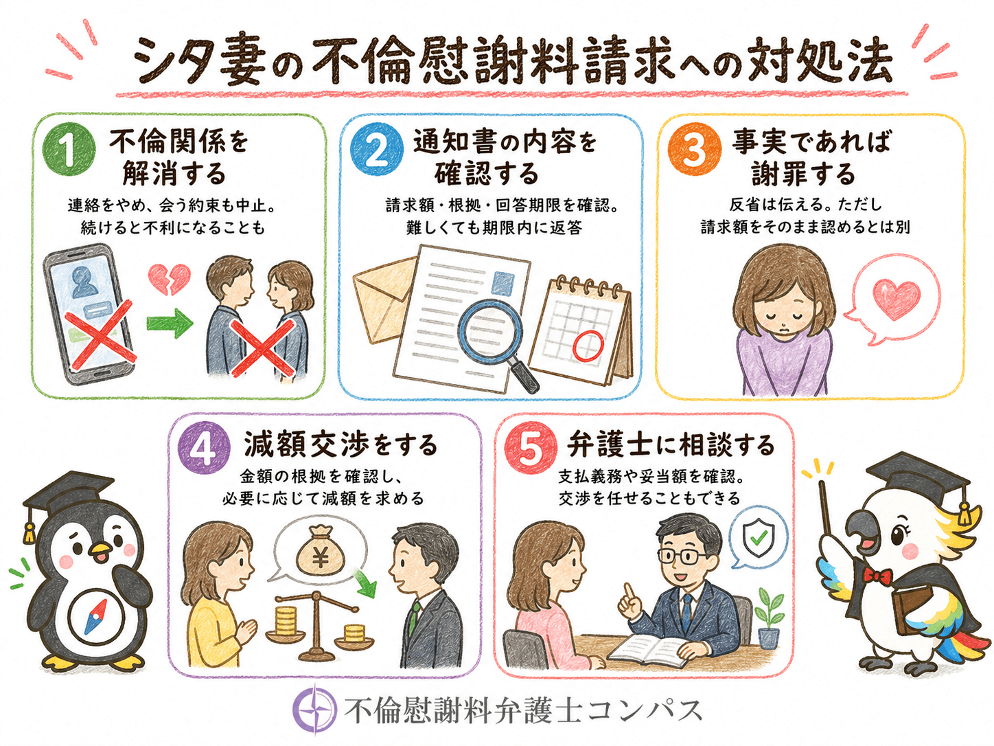 ６章　シタ妻の不倫慰謝料請求への対処法５つ