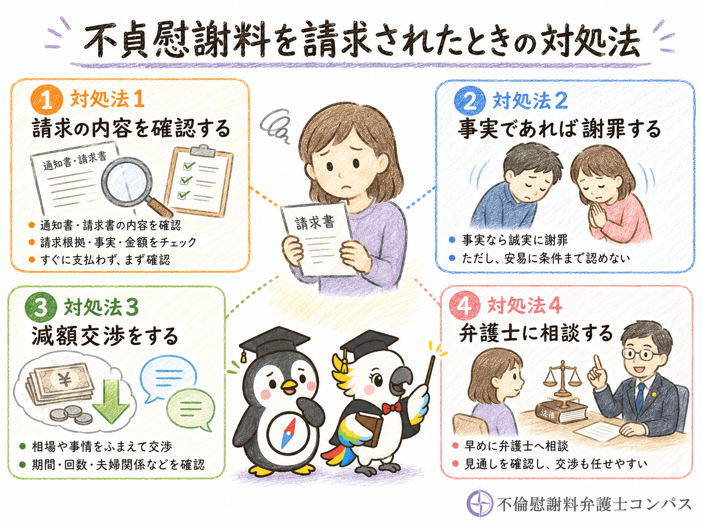 ７章　不貞慰謝料を請求された場合の対処法４つ