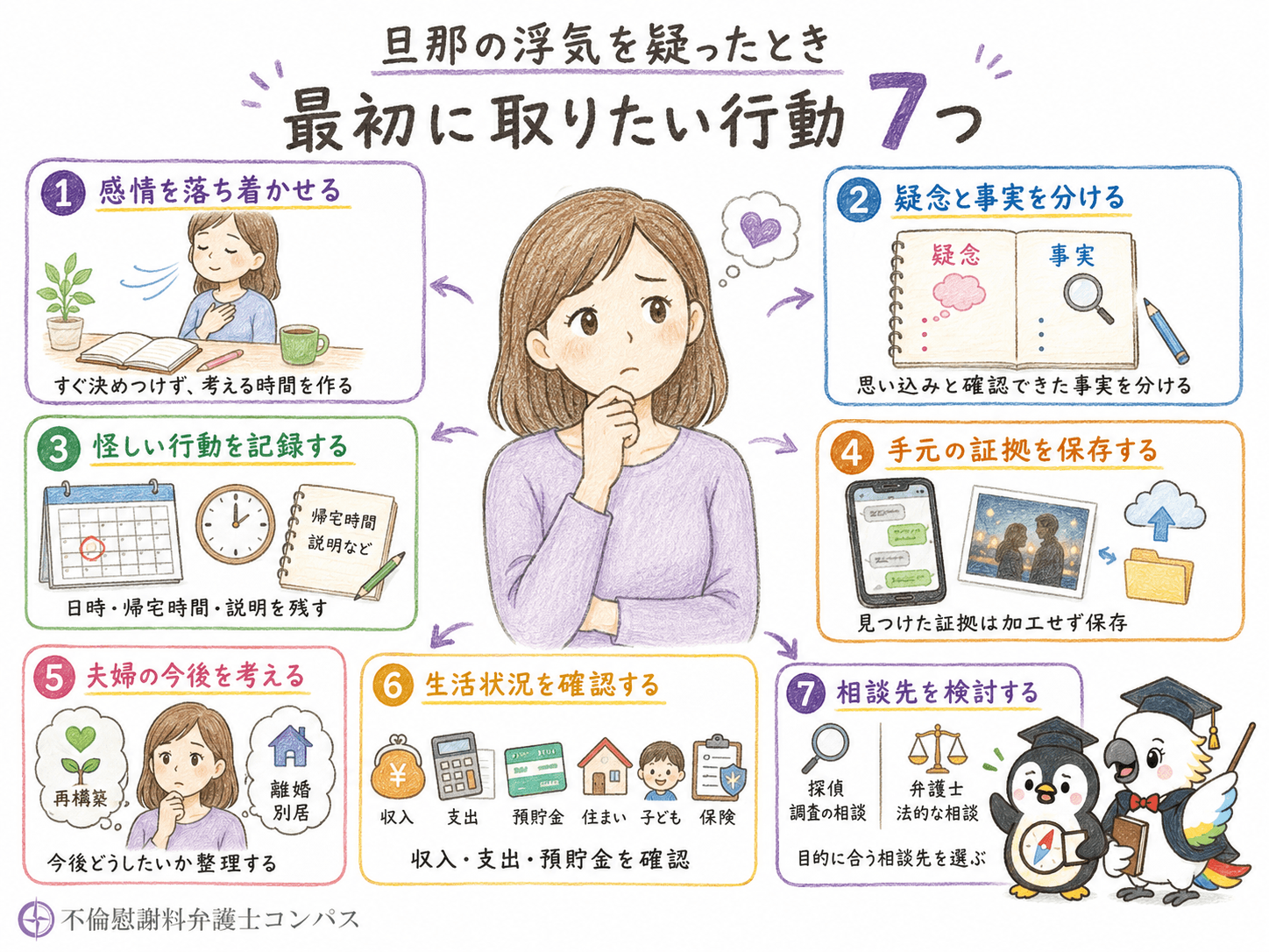 １章　【疑い】旦那の浮気を疑う賢い妻が最初に取りたい行動７つ