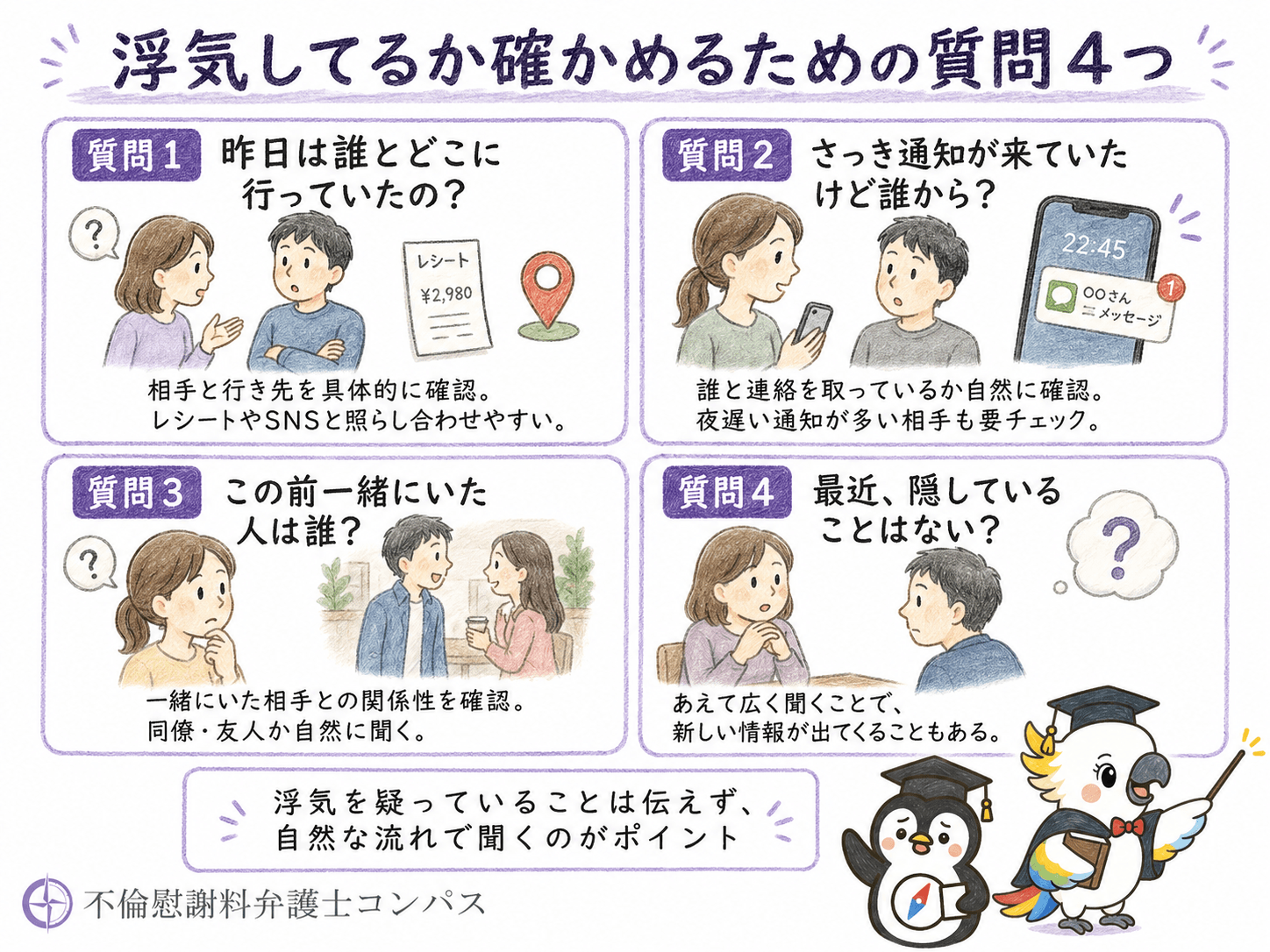 ２章　浮気してるか確かめるための質問４つ