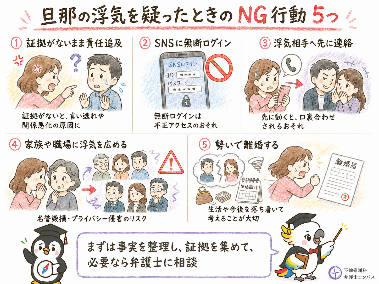４章　【疑い】旦那の浮気を疑った賢い妻がしない方がいいＮＧ行動５つ