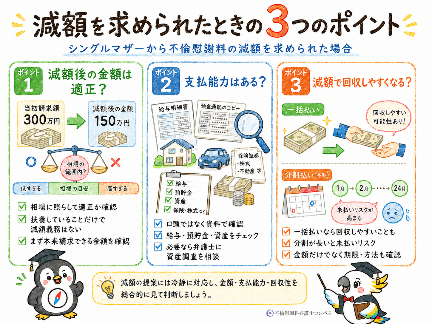 ４章　シングルマザーに不倫慰謝料の減額を求められた際のポイント３つ