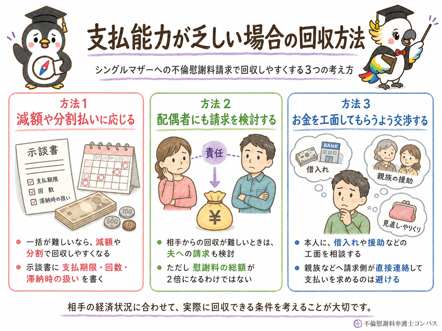 ５章　シングルマザーへの不倫慰謝料請求で支払能力が乏しい場合の回収方法３つ