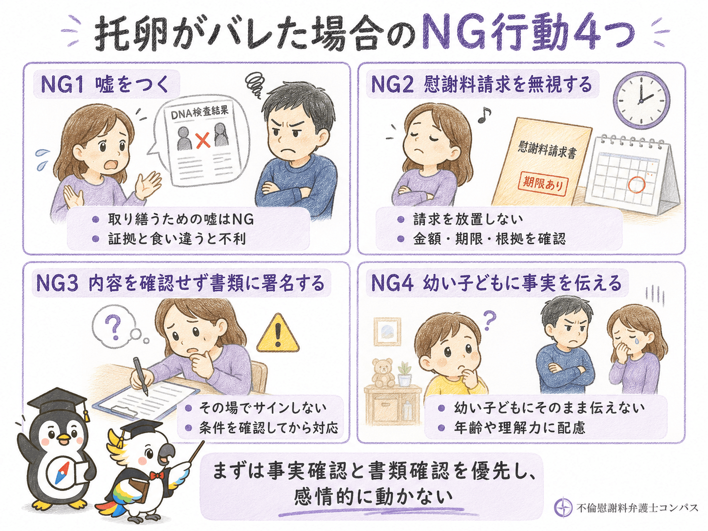７章　托卵がバレた場合に避けるべきNG行動４つ