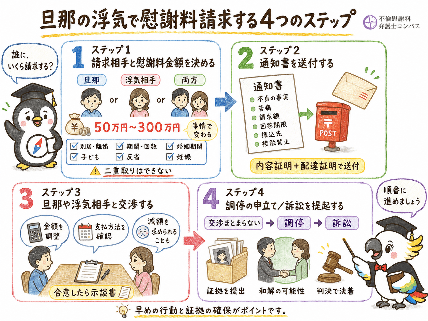 ８章　【対処法】旦那の浮気で賢い妻が慰謝料請求するための４ステップ