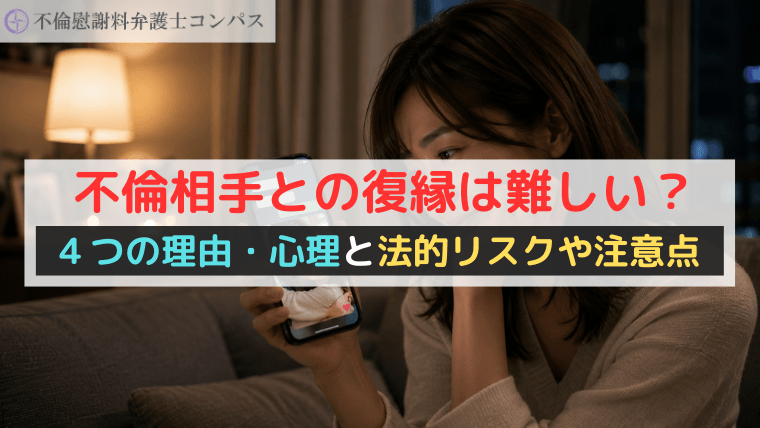 不倫相手との復縁は難しい？４つの理由・心理と法的リスクや注意点