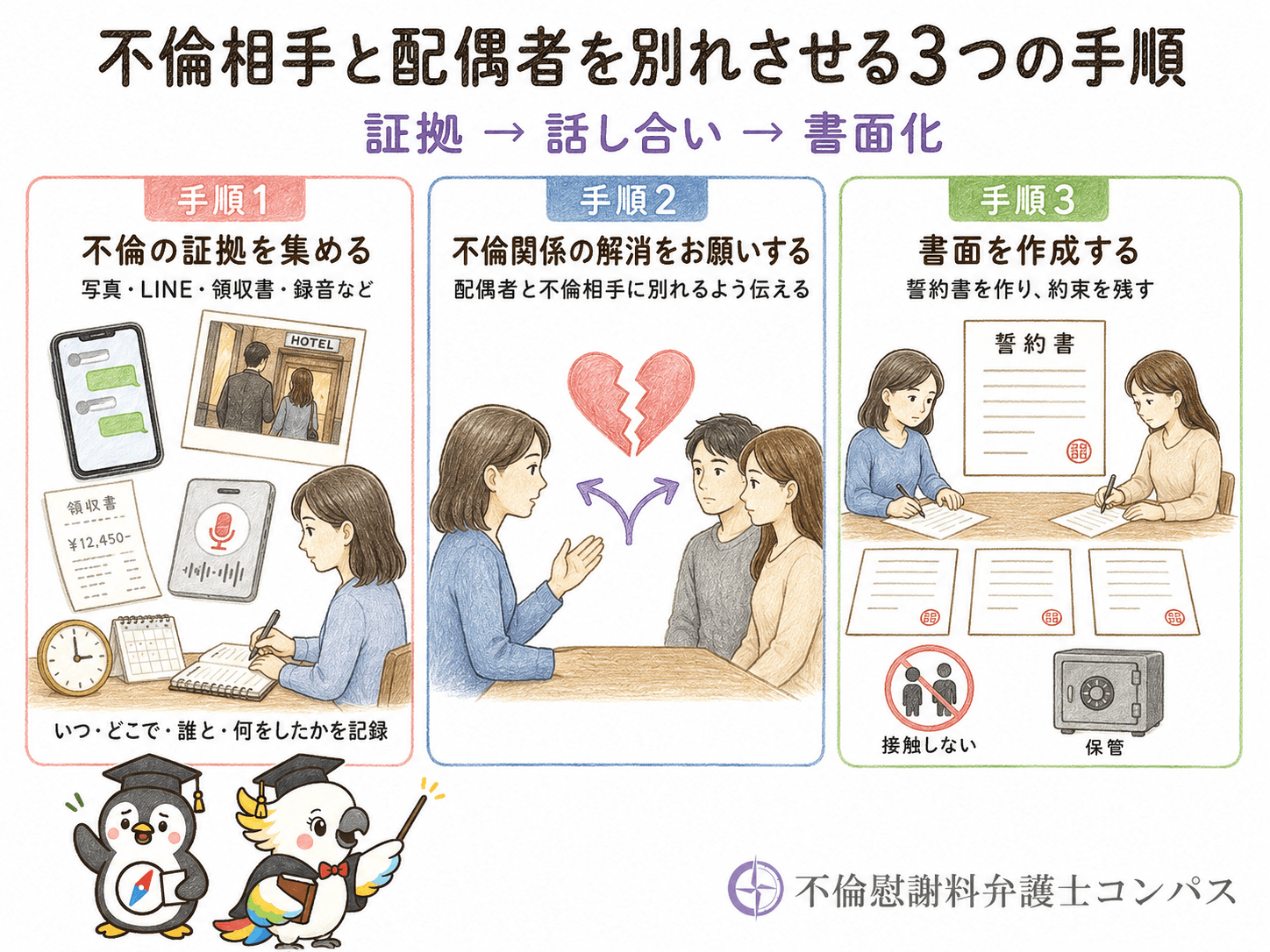 ３章　不倫相手と配偶者を別れさせる手順３つ