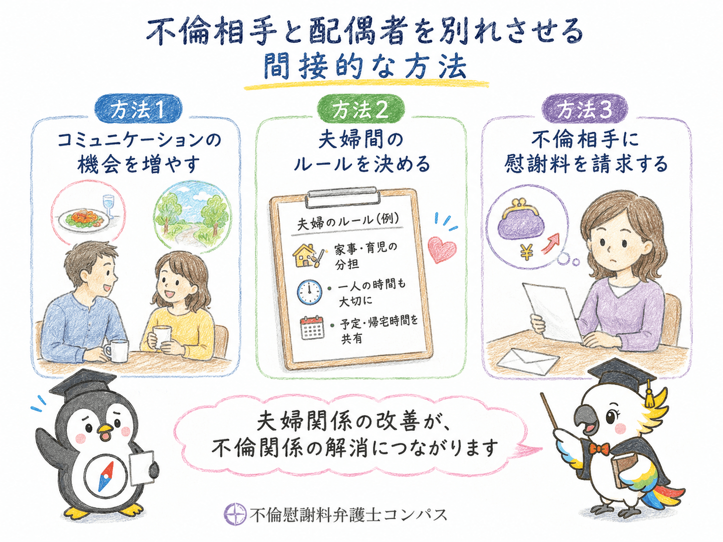 ４章　不倫相手と配偶者を別れさせる間接的な方法３つ