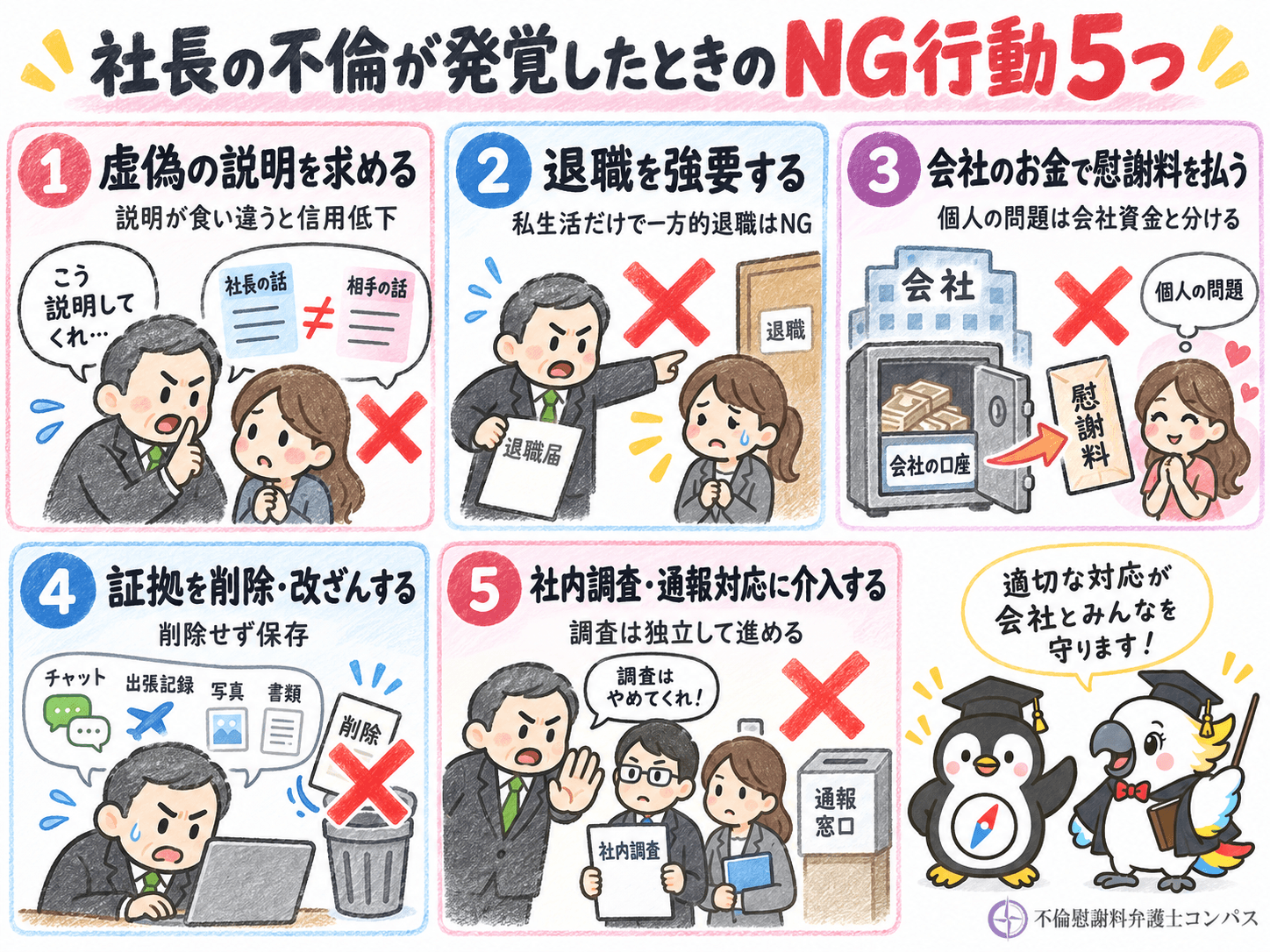 ５章　社長の不倫が発覚した場合にしない方がいいNG行動５つ