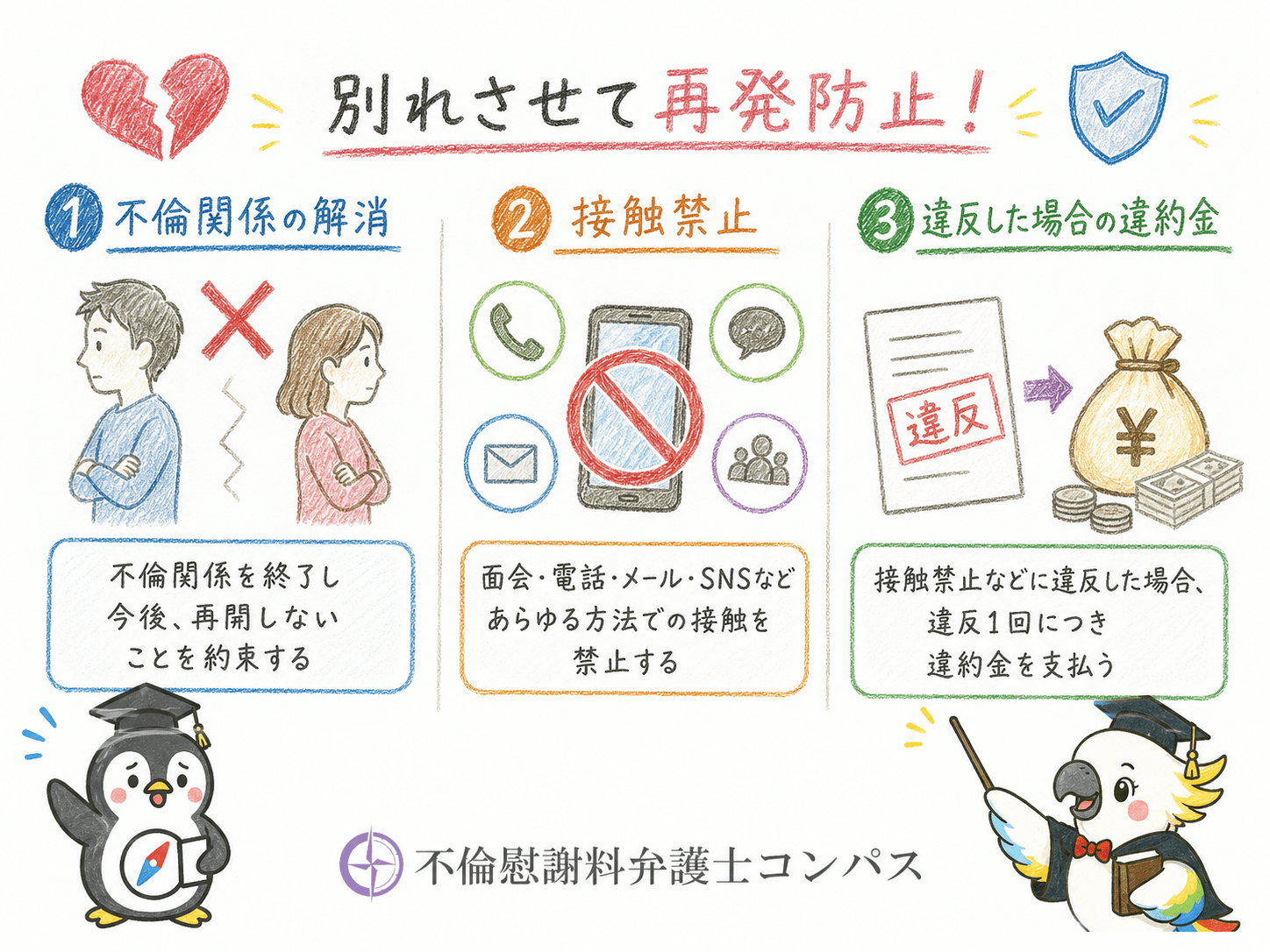 ６章　不倫で別れさせる場合に誓約書・示談書に特に入れたい条項３つ