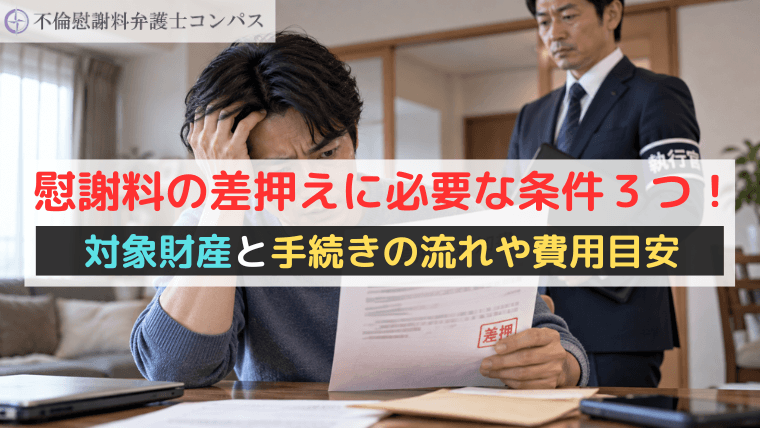 慰謝料の差押えに必要な条件３つ！対象財産と手続きの流れや費用目安