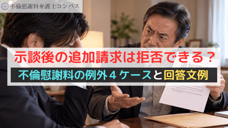 示談後の追加請求は拒否できる？不倫慰謝料の例外４ケースと回答文例