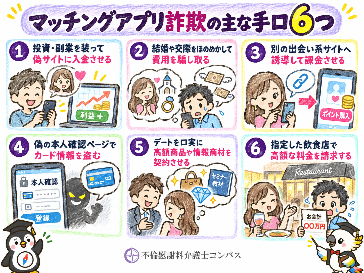 １章　マッチングアプリ詐欺の主な手口６つ