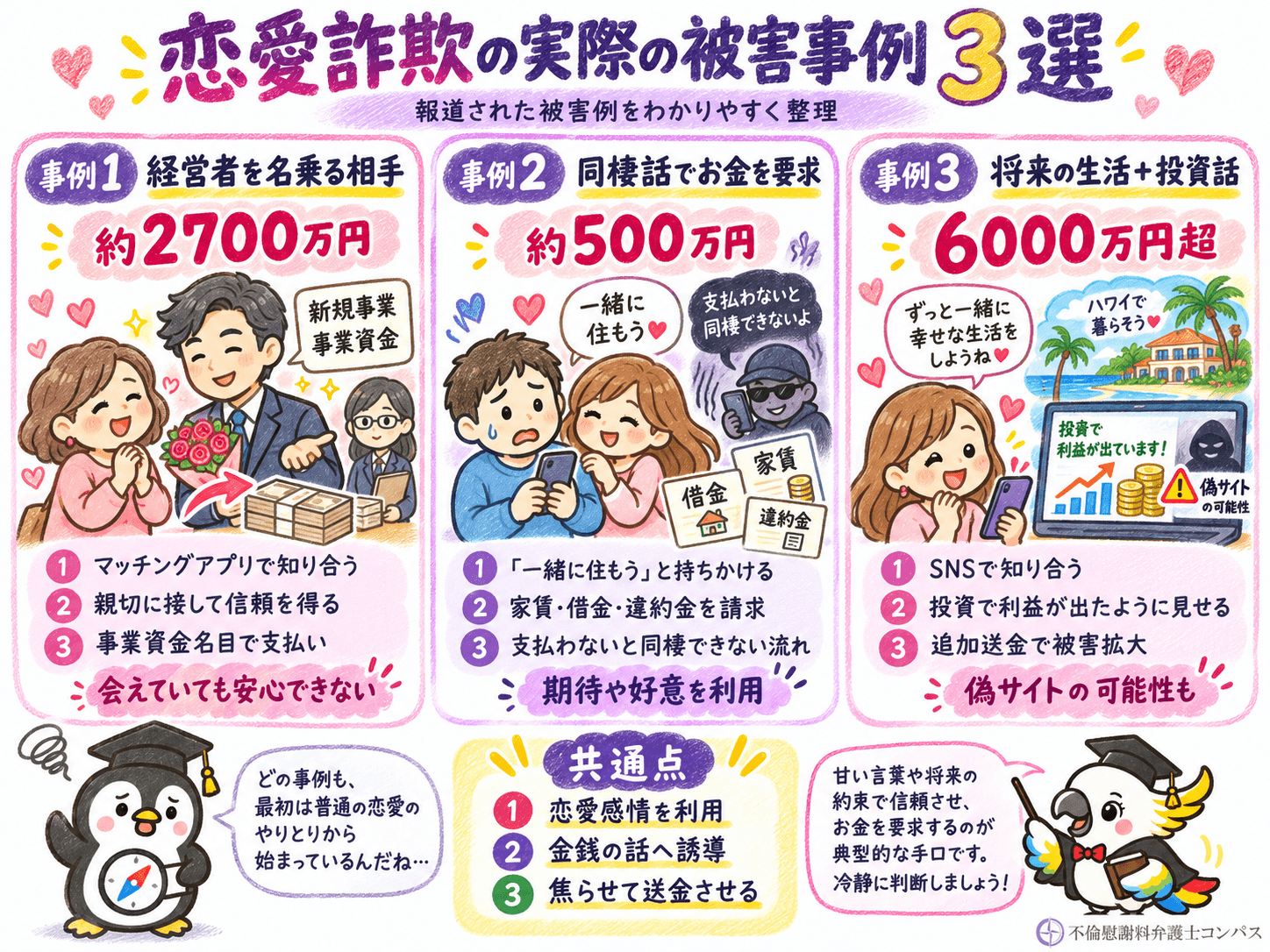 ４章　恋愛詐欺の実際の被害事例３つ