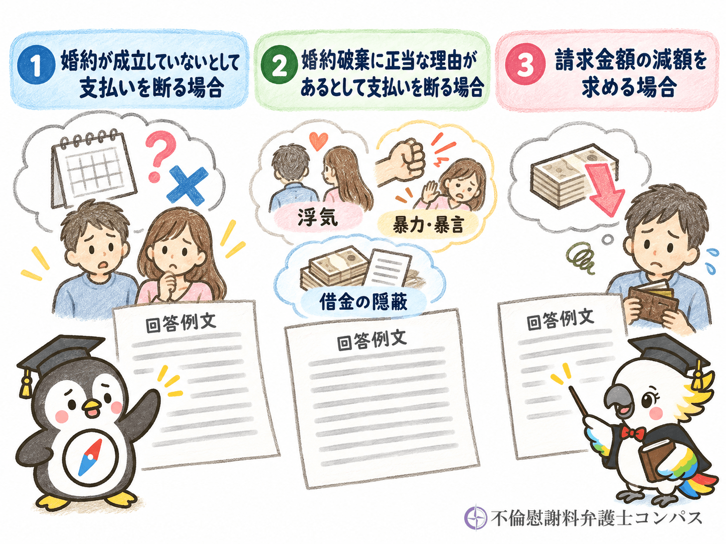 ６章　婚約破棄の慰謝料請求に対する回答例文・テンプレート３つ