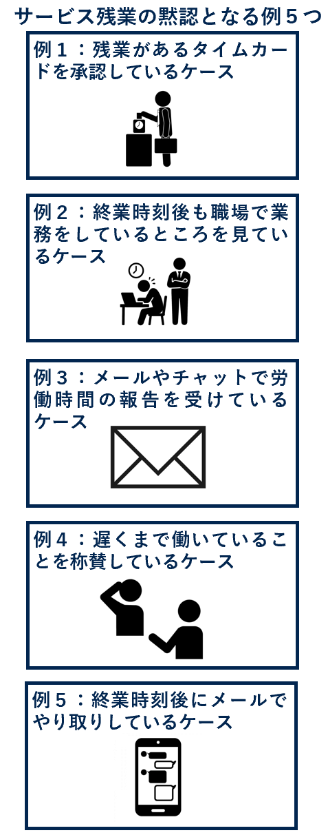 サービス残業の黙認となる例５つ