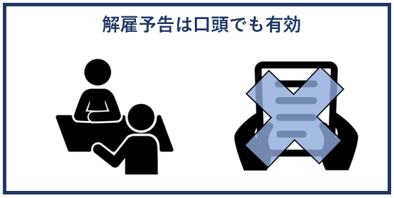 解雇予告は口頭でも有効