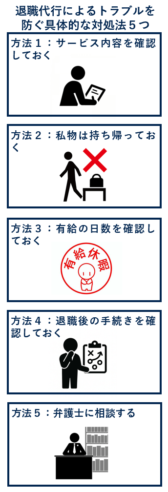 退職代行によるトラブルを防ぐ具体的な対処法５つ