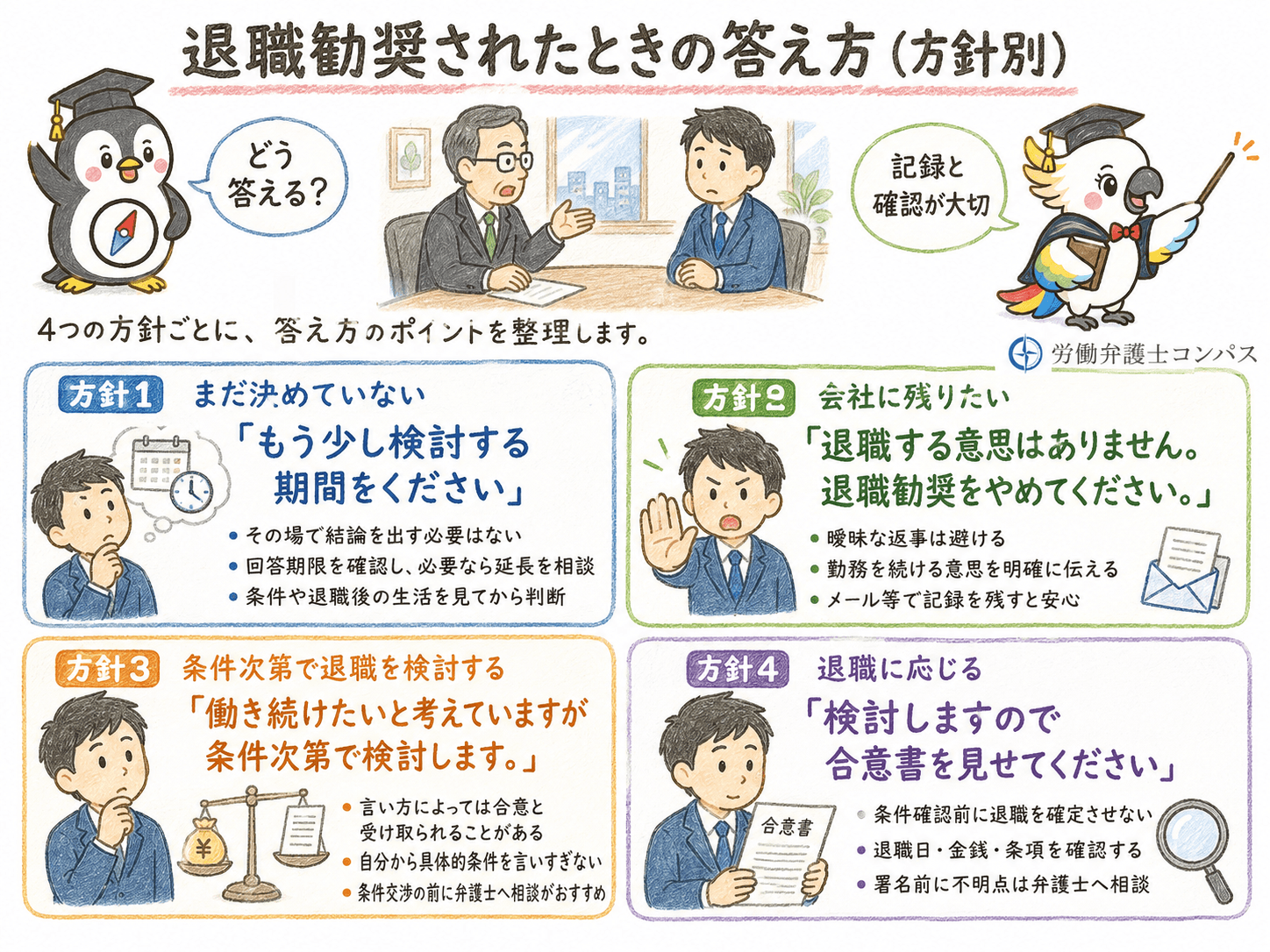 ３章　【方針別】退職勧奨されたときの答え方４つ