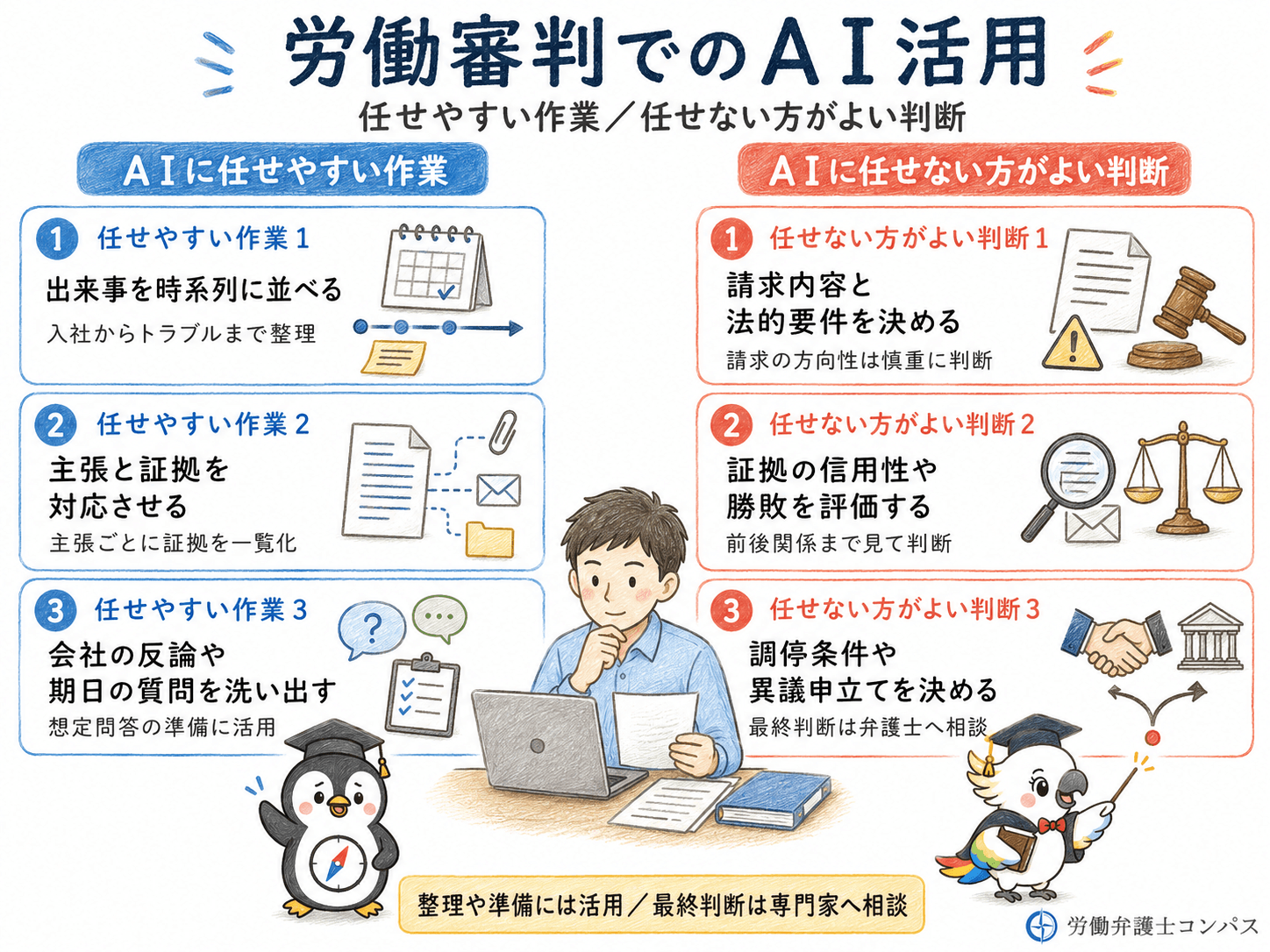５章　労働審判でＡＩに任せやすい作業と任せない方がよい判断６つ