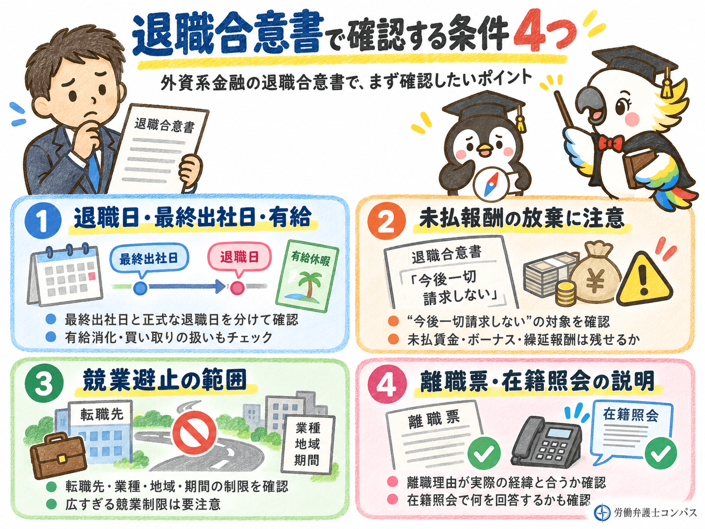 ６章　外資系金融の退職合意書で確認する条件４つ