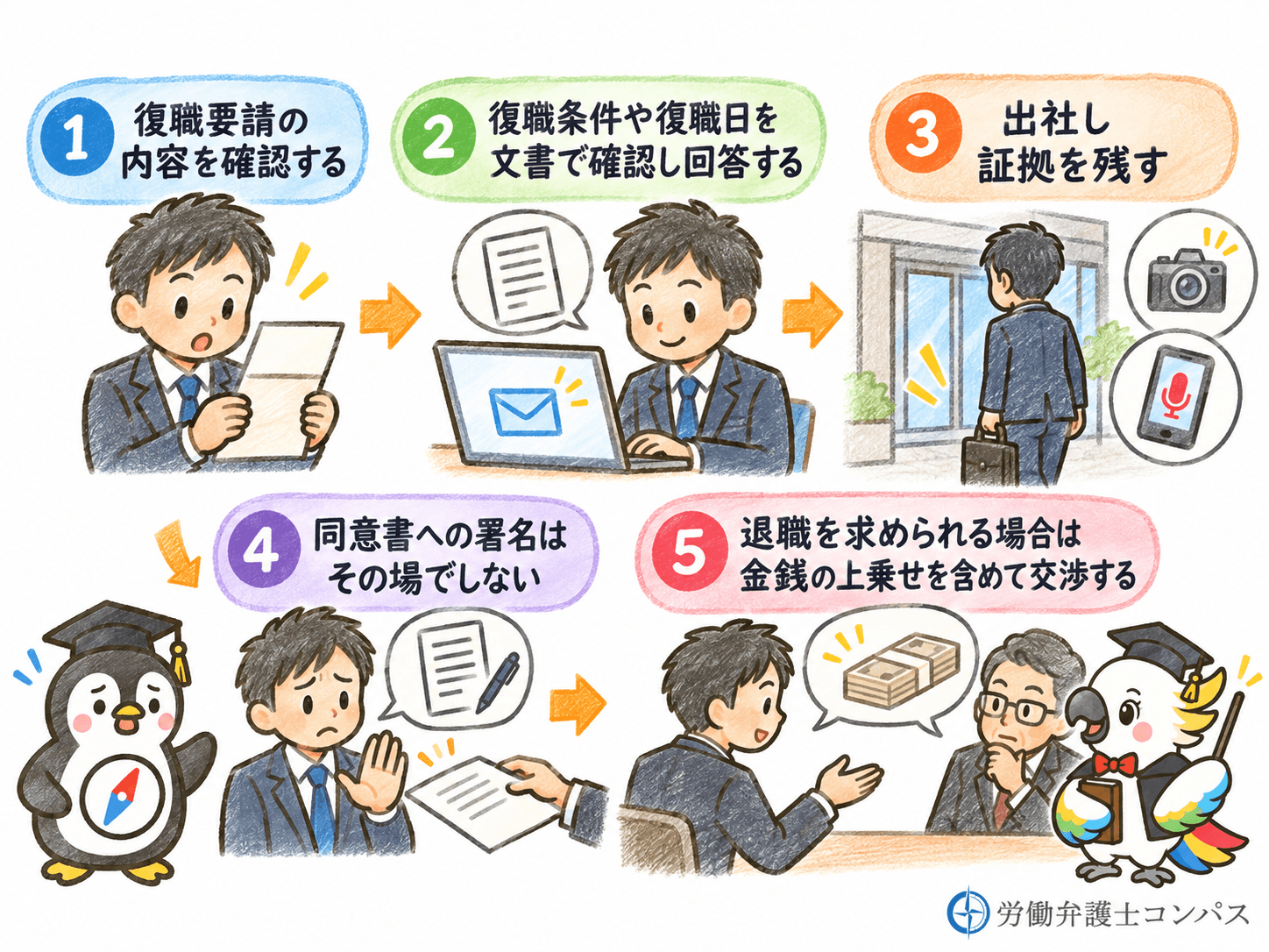７章　解雇を撤回された場合の対処法５ステップ