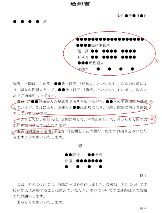弁護士からの通知書｜支払期限付き