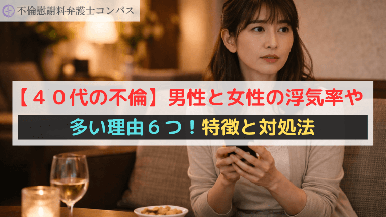 【４０代の不倫】男性と女性の浮気率や多い理由６つ！特徴と対処法