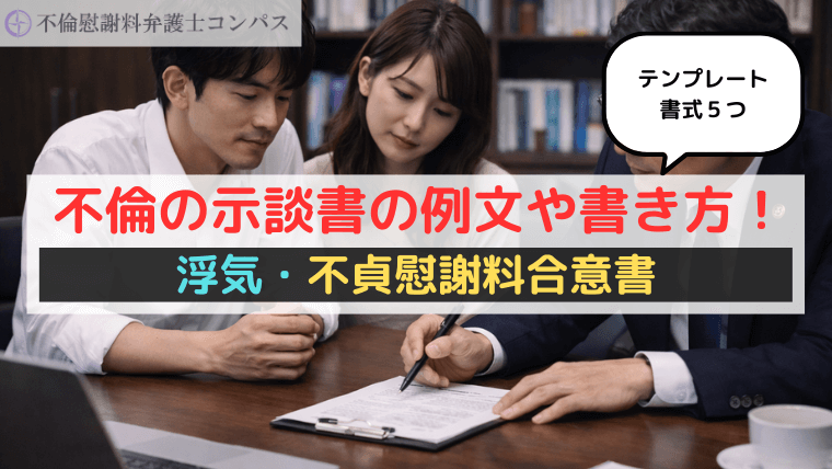 不倫の示談書の例文や書き方！浮気・不貞慰謝料合意書【テンプレート書式５つ】