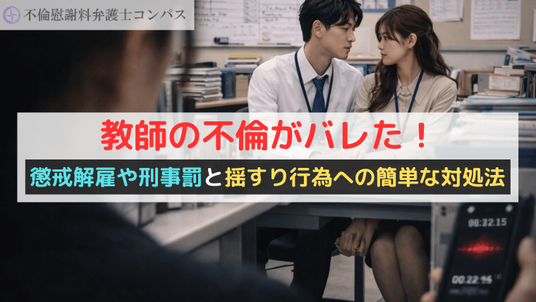 教師の不倫がバレた！懲戒解雇や刑事罰と揺すり行為への簡単な対処法