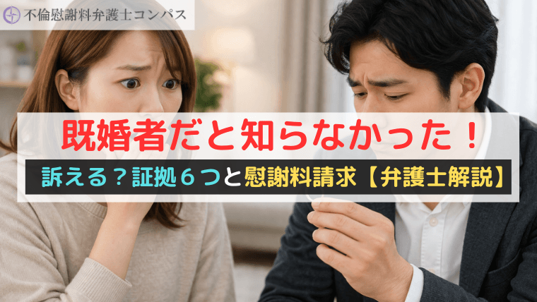 既婚者だと知らなかった！訴える？証拠６つと慰謝料請求【弁護士解説】