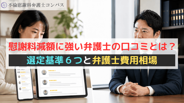 慰謝料減額に強い弁護士の口コミとは？選定基準６つと弁護士費用相場